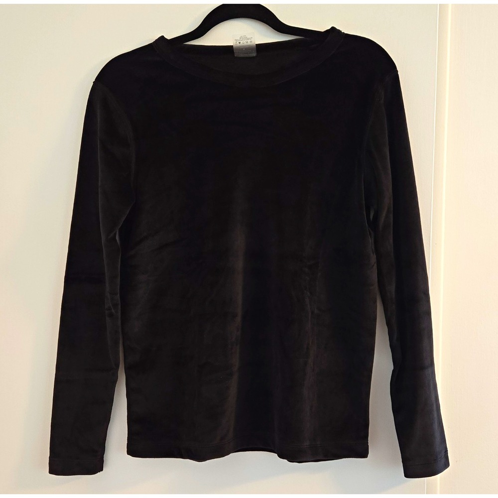NWT Womens Wander by Hottotties Vicky Velour Black Long Sleeve. Size Medium. - Picture 1 of 7
